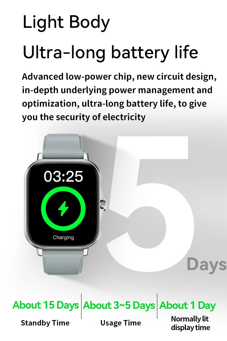 LAXASFIT 2025 Smart Watch Bluetooth Call Fitness Tracker