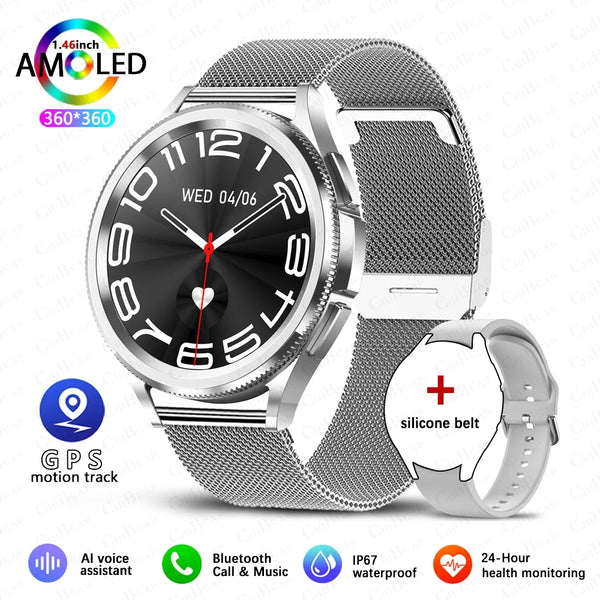 Watch 6 Classic 2025 Smart Watch Men Bluetooth Call GPS Fitness Tracker