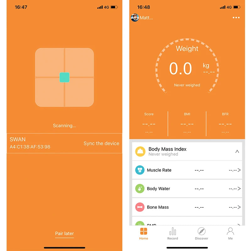 Bluetooth Smart Body Fat Scale