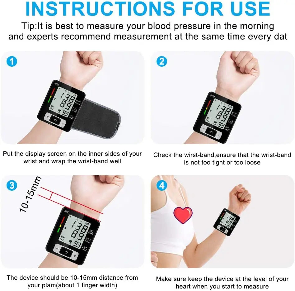 High Accuracy Digital Wrist Blood Pressure Monitor