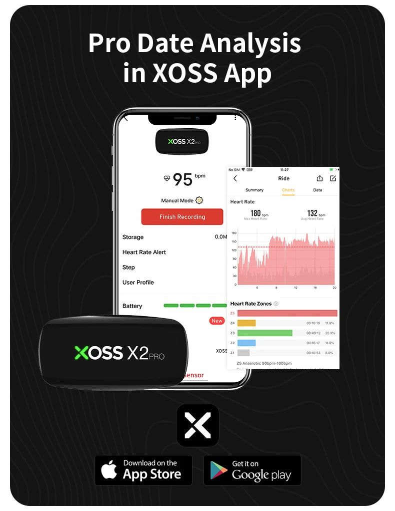 XOSS X2 Pro Rechargeable Heart Rate Monitor Sensor