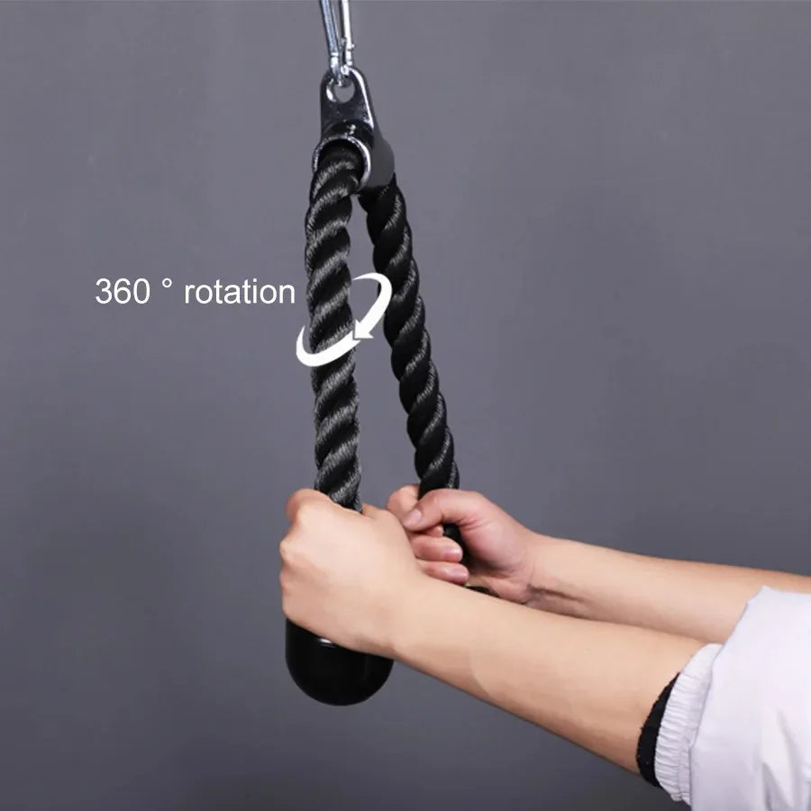 Triceps Pull Down Rope Cable Attachment for Gym Workouts