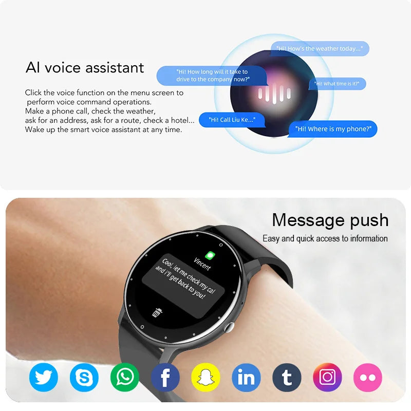 LIGE ZL02 Smart Watch for Women & Men with Bluetooth 5.2 Calls